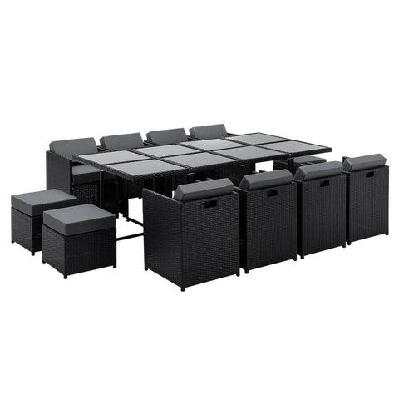 13 piece wicker outdoor dining table set
