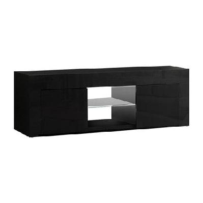 130cm rgb led tv stand cabinet entertainment unit gloss furniture black