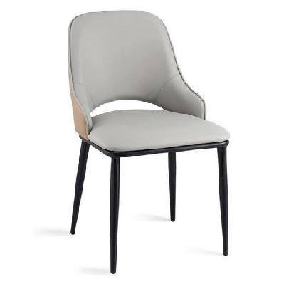 1x dining chair hollow pu leather kitchen lounge cafe accent chairs grey