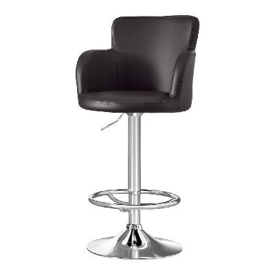1x leather bar stools swivel adjustable gas lift pu counter chairs brown
