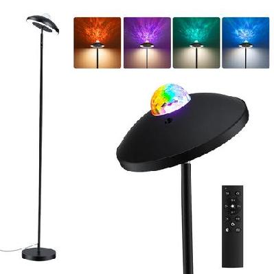2-in-1 led floor lamp with galaxy projector andremote, 178cm tall torchiere standing light with dynamic rgb aurora stepless 4 colour temperatures, 1h timer for living room, bedroom kids room