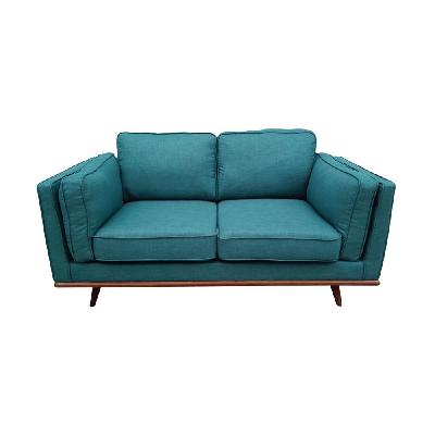 2 seater sofa teal fabric lounge set for living room couch with wooden frame