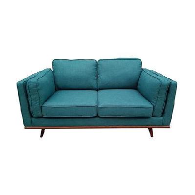 2 seater sofa teal fabric lounge set for living room couch with wooden frame