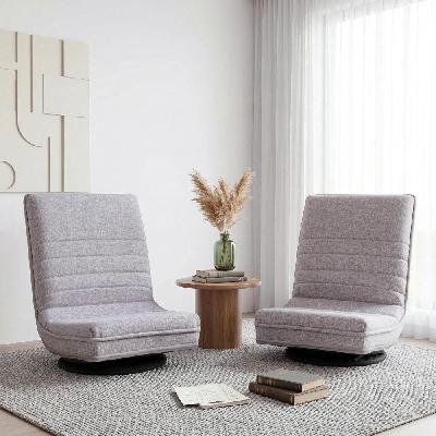 2 swivel floor chair 360 adjustable foldable lounge seat floor sofa chair grey