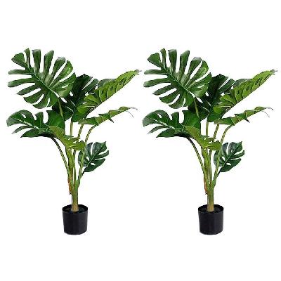 2x 120cm artificial green indoor turtle back fake decoration tree flower pot plant