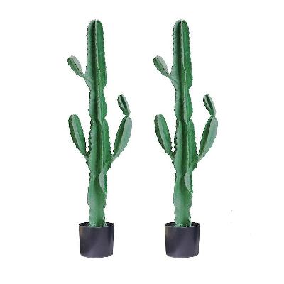 2x 120cm green artificial indoor cactus tree fake plant simulation decorative 6 heads