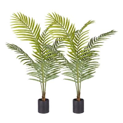 2x 120cm green artificial indoor rogue areca palm tree fake tropical plant home office decor