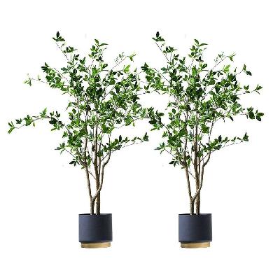 2x 120cm green artificial indoor watercress tree fake plant simulation decorative