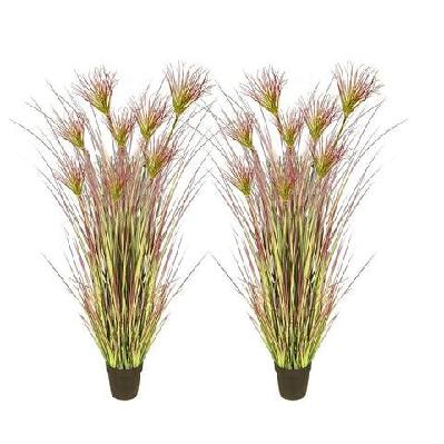 2x 120cm purple artificial indoor potted papyrus plant tree fake simulation decorative
