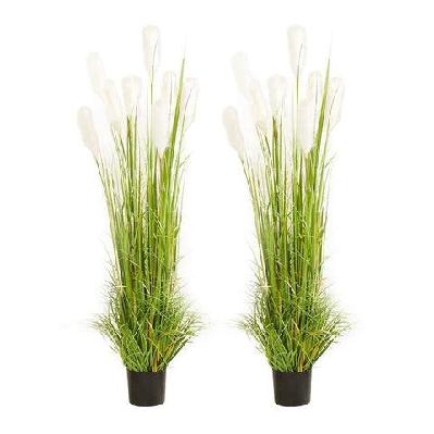 2x 150cm green artificial indoor potted reed grass tree fake plant simulation decorative