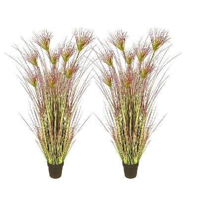 2x 150cm purple artificial indoor potted papyrus plant tree fake simulation decorative