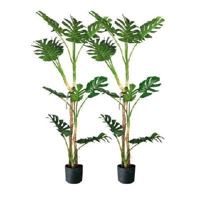 2x 175cm green artificial indoor turtle back tree fake fern plant decorative