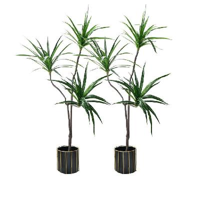 2x 180cm green artificial indoor brazlian iron tree fake plant decorative 3 heads