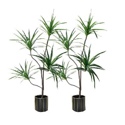 2x 180cm green artificial indoor brazlian iron tree fake plant decorative 4 heads