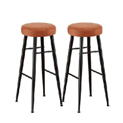 2x bar stools kitchen dining chairs counter round pu leather lane brown