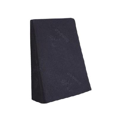 2-pack cool gel memory foam wedge pillows – orthopedic support cushions for back, legs and elevation with washable bamboo covers (black)