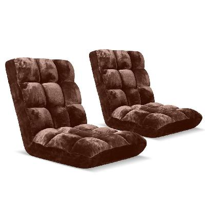 2x floor recliner folding lounge sofa futon couch folding chair cushion coffee