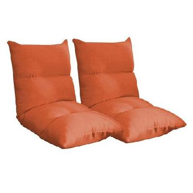 2x lounge floor recliner adjustable lazy sofa bed folding game chair orange 