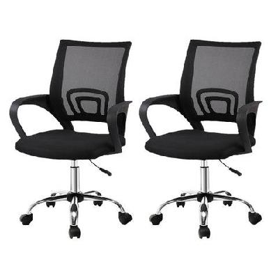 2x mesh office chair mid back black