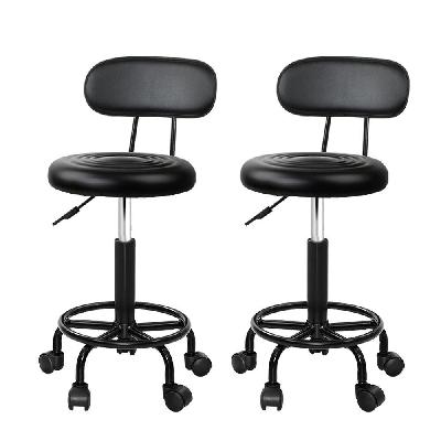 2x salon stool swivel backrest chair barber hairdressing hydraulic lift