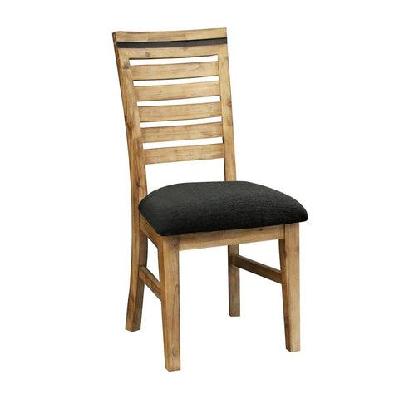 2x wooden frame leatherette solid wood acacia dining chairs in silver brush colour