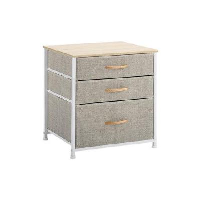 3 drawer nightstand bedside table beige