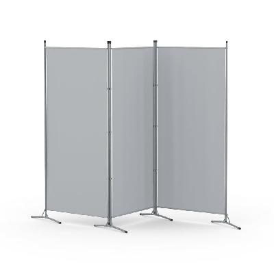 3 panel room divider screen 260x180cm fabric grey