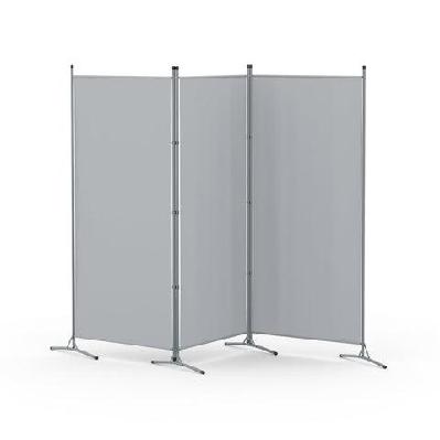 3 panel room divider screen 260x180cm fabric grey