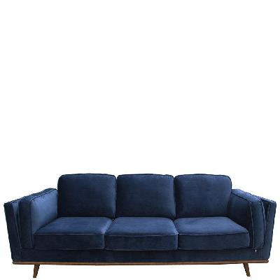 3 seater sofa soft blue in soft blue velvet fabric lounge set for living room couch with wooden frame