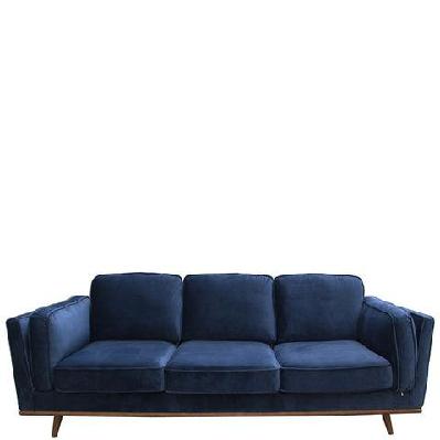 3 seater sofa soft blue in soft blue velvet fabric lounge set for living room couch with wooden frame