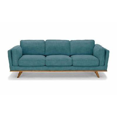 3 seater sofa teal fabric lounge set for living room couch with wooden frame