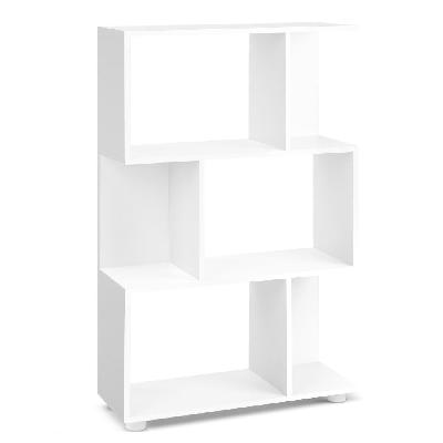 3 tier zig zag bookshelf display storage cabinet  - white