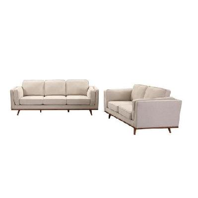 3+2 seater sofa beige fabric lounge set for living room couch with wooden frame