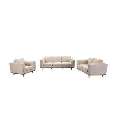3+2+1 seater sofa beige fabric lounge set for living room couch with wooden frame