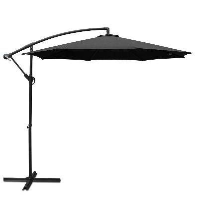 3m cantilevered outdoor umbrella - black