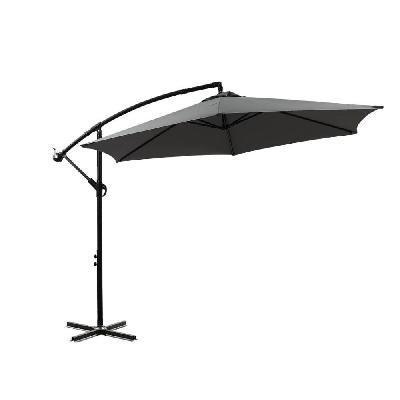 3m outdoor umbrella cantilever cover garden patio beach umbrellas crank grey