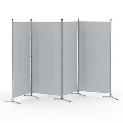 4 panel room divider screen 345x180cm fabric grey