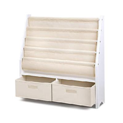 4 tier kids bookshelf wooden bookcase children toy organiser display rack
