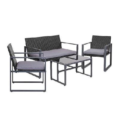 4pc outdoor furniture patio table chair black