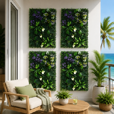 4pcs artificial plant wall panels 40x60cm boxwood panel hedge grass backdrop backyard green decor