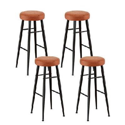 4x bar stools kitchen dining chairs counter round pu leather lane brown