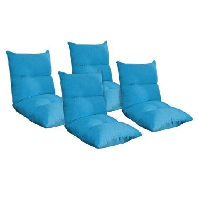 4x lounge floor recliner adjustable lazy sofa bed folding game chair blue