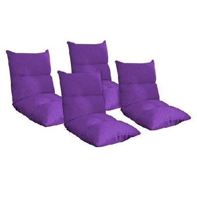 4x lounge floor recliner adjustable lazy sofa bed folding game chair purple