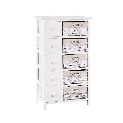 5 basket storage drawers - white
