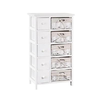 5 basket storage drawers - white