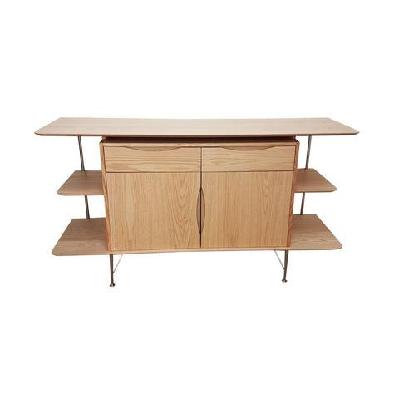 6ixty2 scandinavian sideboard buffet unit storage cabinet - oak