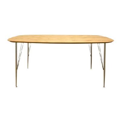 6ixty2 scandinavian wooden dining table large 220cm - metal legs - oak 