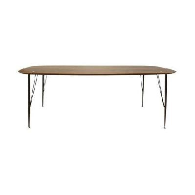 6ixty2 scandinavian wooden dining table large 220cm - metal legs - walnut satin