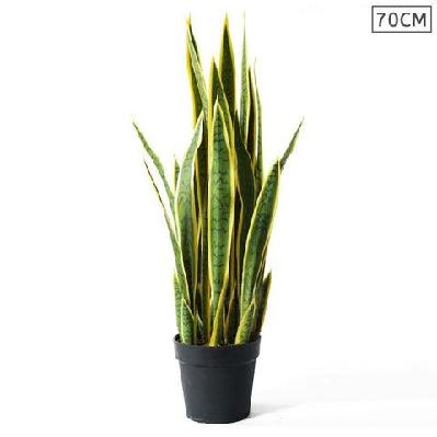 70cm artificial indoor yellow edge tiger piran fake decoration tree flower pot plant