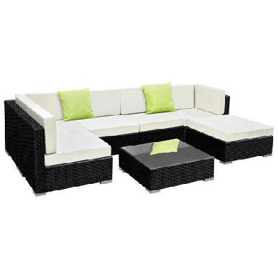 7pc outdoor furniture sofa set wicker garden patio pool lounge
